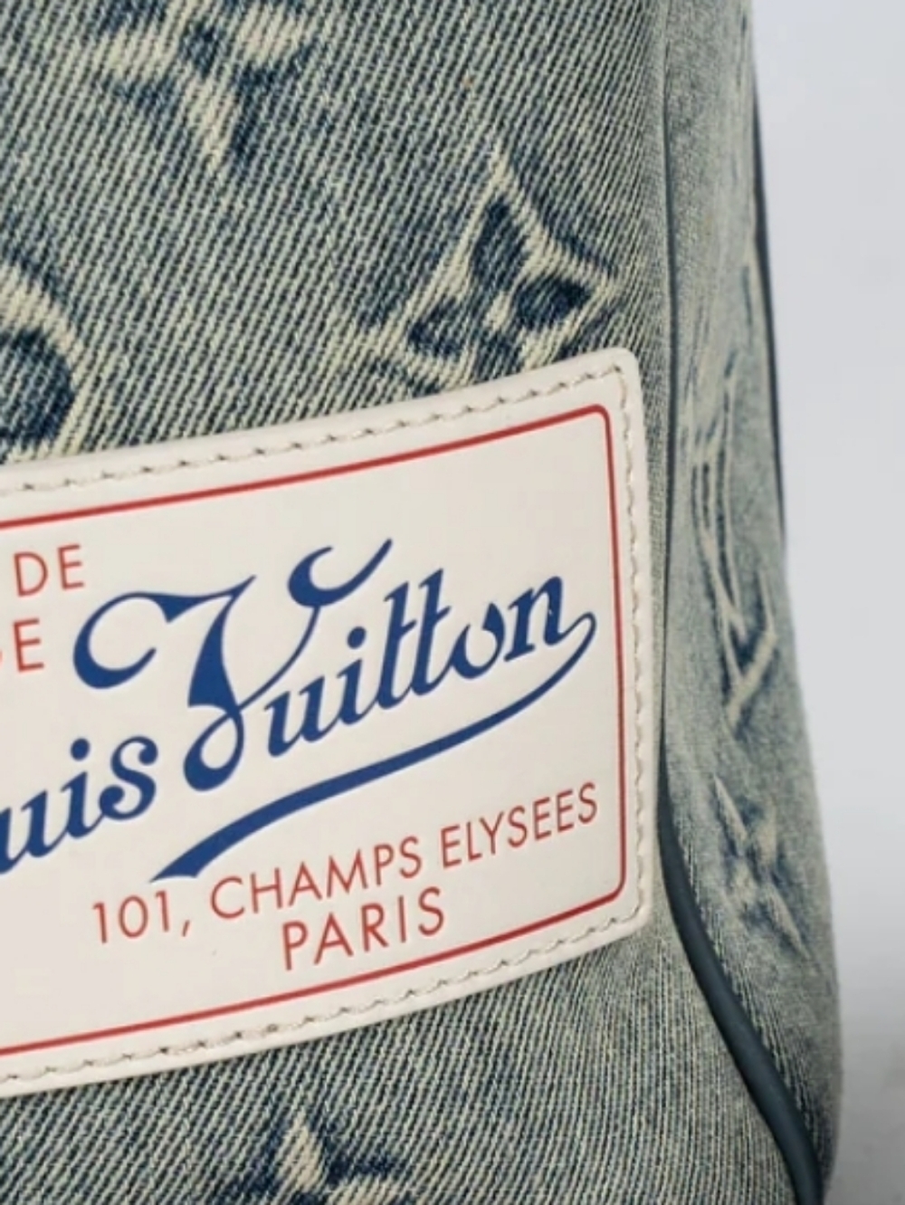 Cotton Denim Design All Kept 50 Traveler Embo Monogram Stonewashed Delux Duffel - Picture 10 of 16